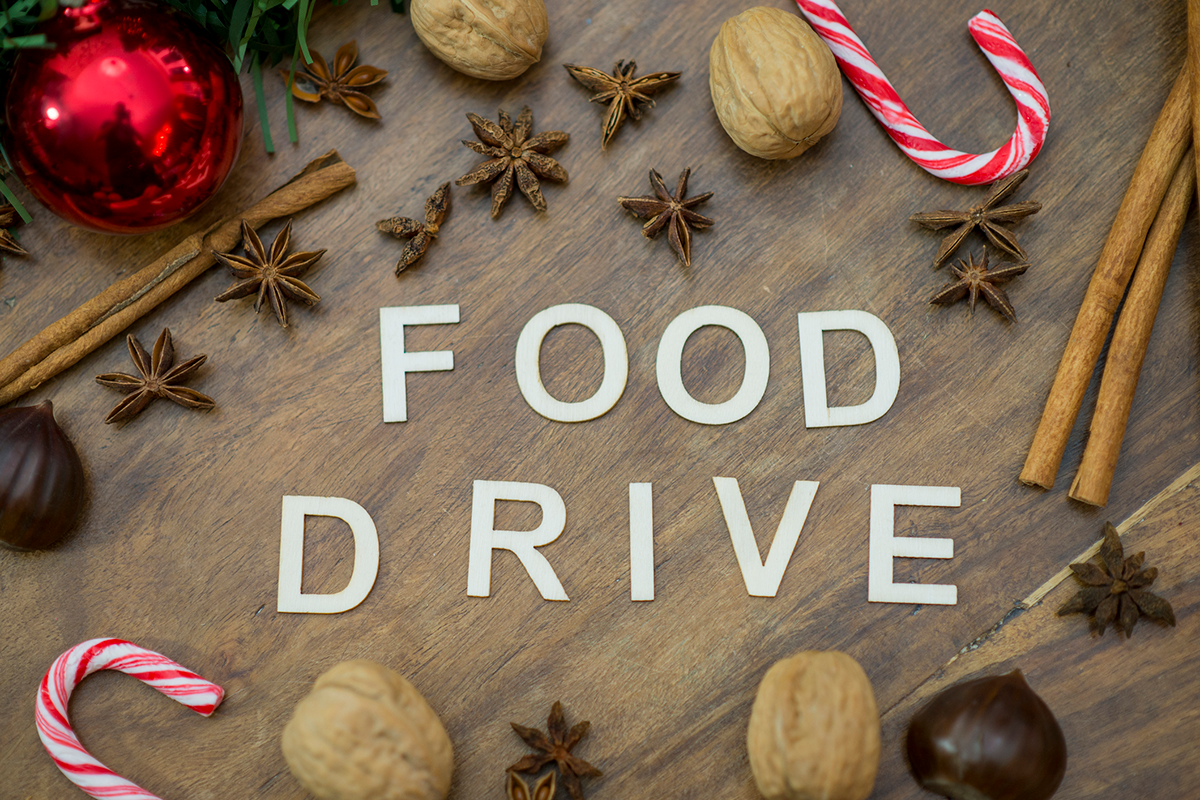 Food Drive, Christmas Background, December 