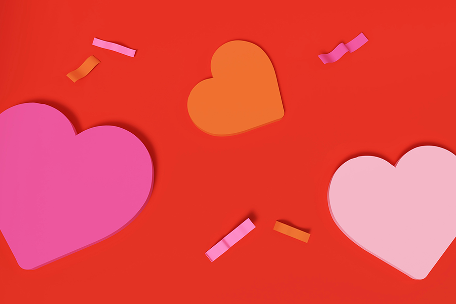 Valentines Day, Hearts, February, Graphic, Pink, Red