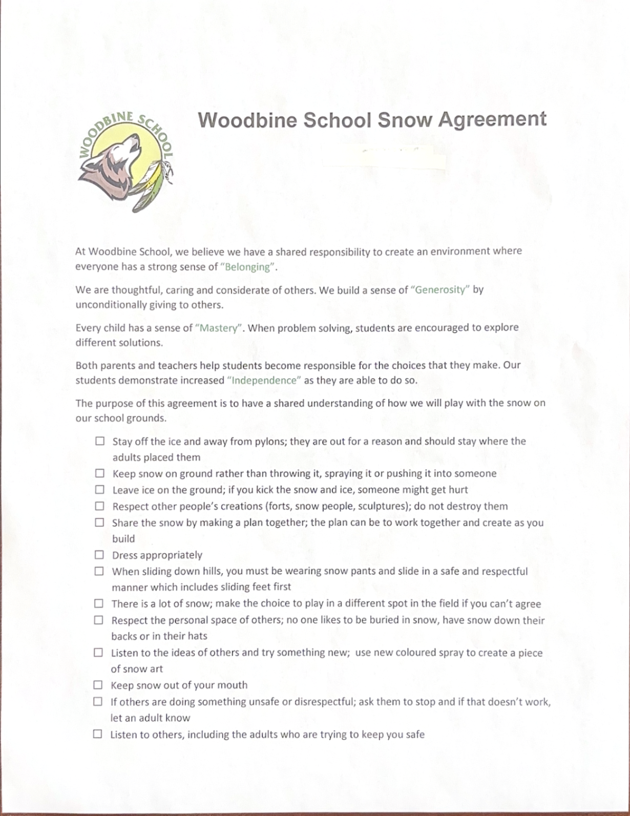Snow Agreement